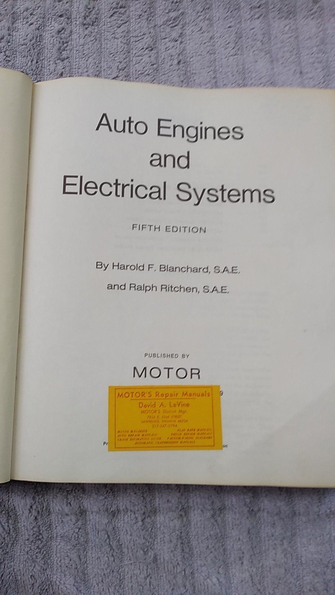 Auto Engines and Electrical Systems Fifth Edition