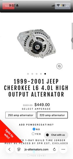 Jeep XJ JS alternator