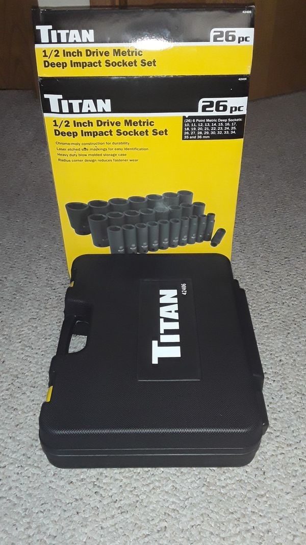 Titan Tools #42406 Metric Deep Impact Socket Set 1/2" Drive