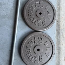 2x50 Lbs Plates +bar