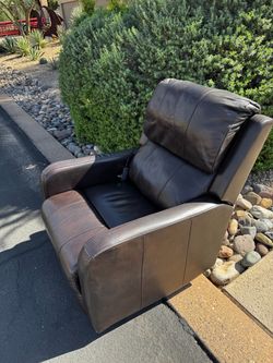 Brown Leather Power Recliner Chair