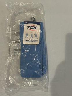NWT TSK Columbia blue sport socks size large 