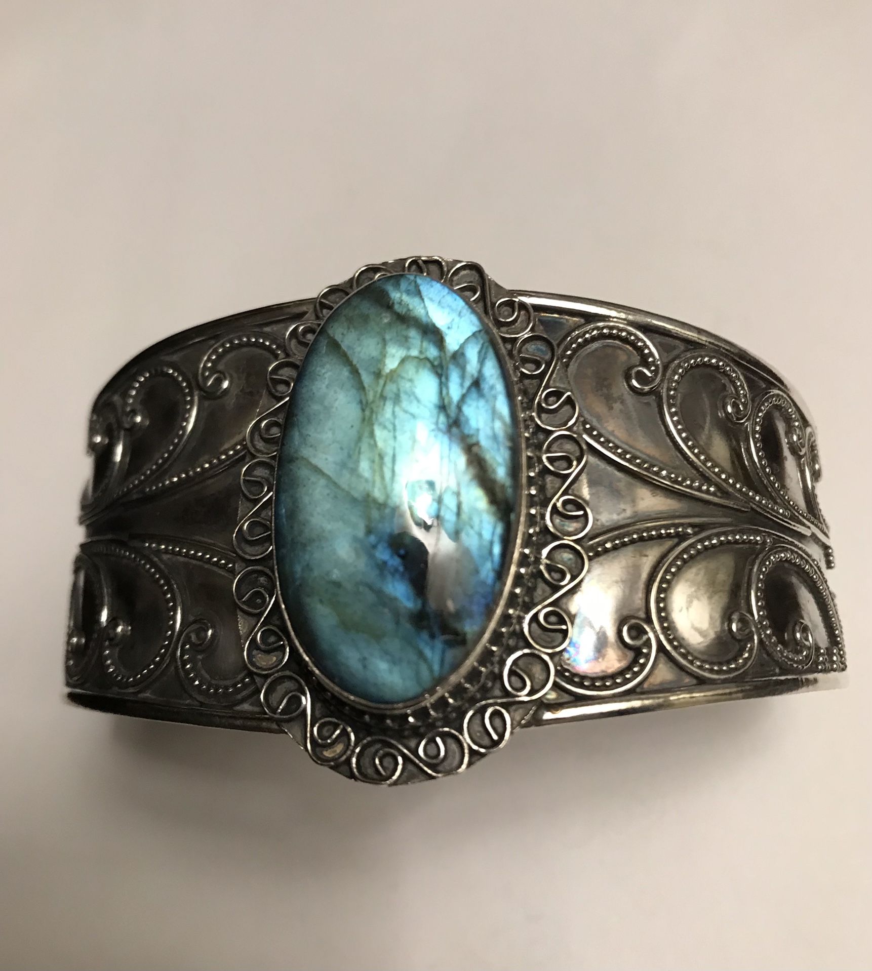 Labradorite 925 Sterling Silver Cuff Bracelet