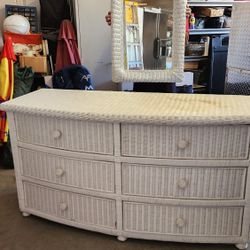 White Wicker Dresser