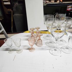 French vintage Crystal wine glasses