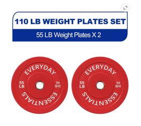 BalanceFrom Olympic Bumper Plate Weight Plate, 55 Ibs Pair