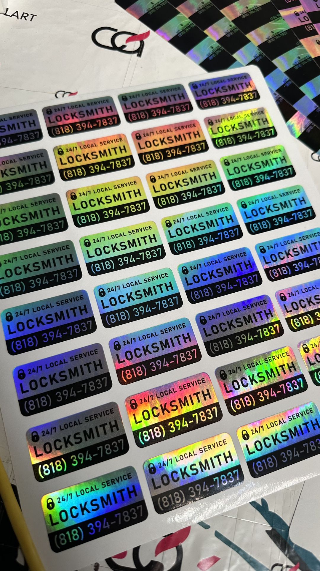 Holographic Stickers Die-cut Stickers On Sheet