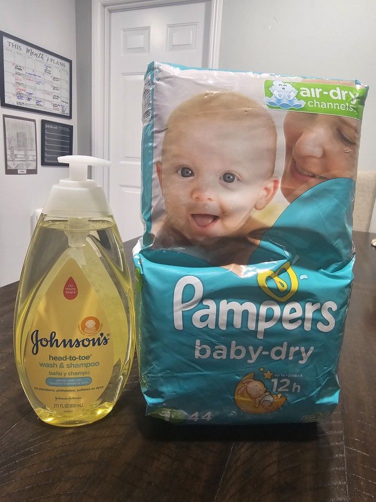 Pampers Diapers Size 1 And Baby Wash 