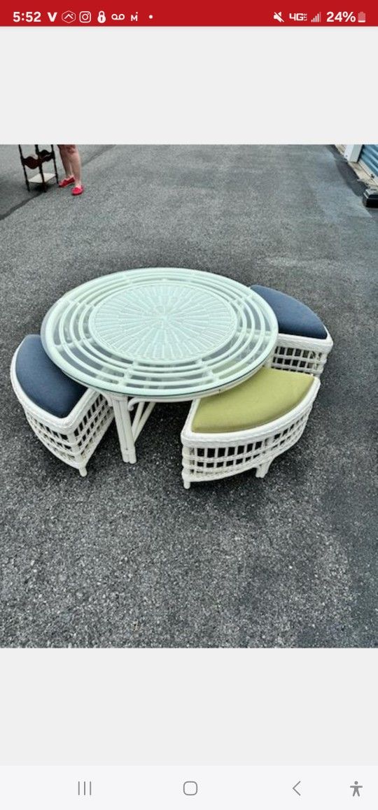 Coastal Coffee Table With Benches