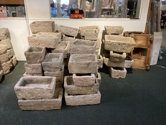 Small Limestone Stone Sinks 14" ~ 16" SKU  4JGTYC