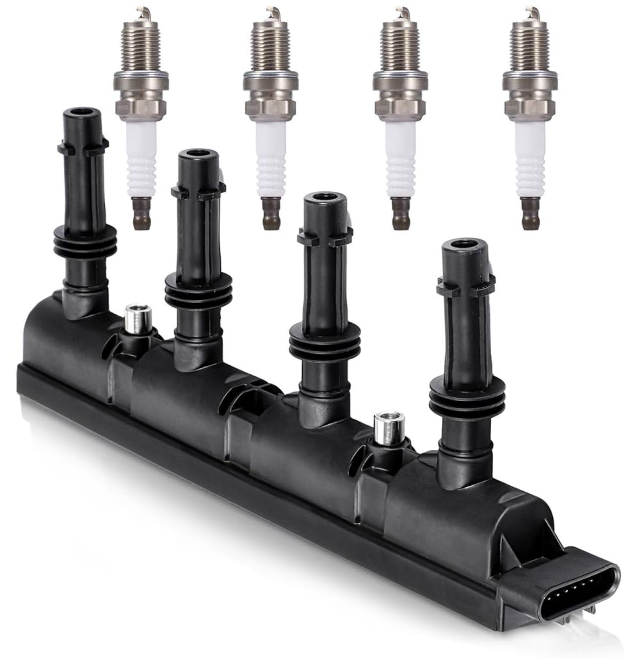 UF669 Ignition Coil Pack and 4 Platinum Spark Plugs 2667 Compatible with 2011-2020 Chevrolet Chevy Cruze Limited Sonic Trax Volt Cadillac ELR Buick En
