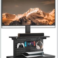 Motorized Rolling TV Stand 32-80” Electric Height Adjustable TV Cart w/ Remote