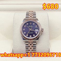 Rolex Datejust 26 mm Silver Diamond Accent Dial Gold Steel Womens Watch
