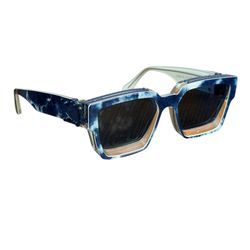 NEW Louis Vuitton Sunglasses 1.1 Millionaires Monogram Bandana Bleached Blue/Blue Lenses Z1690E MSRP $935 - 100% Authentic