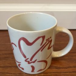 Vintage Hilo Hattie, Hawaii, Pink Hibiscus, Coffee, Cup Mug Souvenir White Ceramic 1993