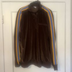 Old Navy Brown Velour 1/4 Zip Track Jacket Size XL. Men's Y2K Vintage 