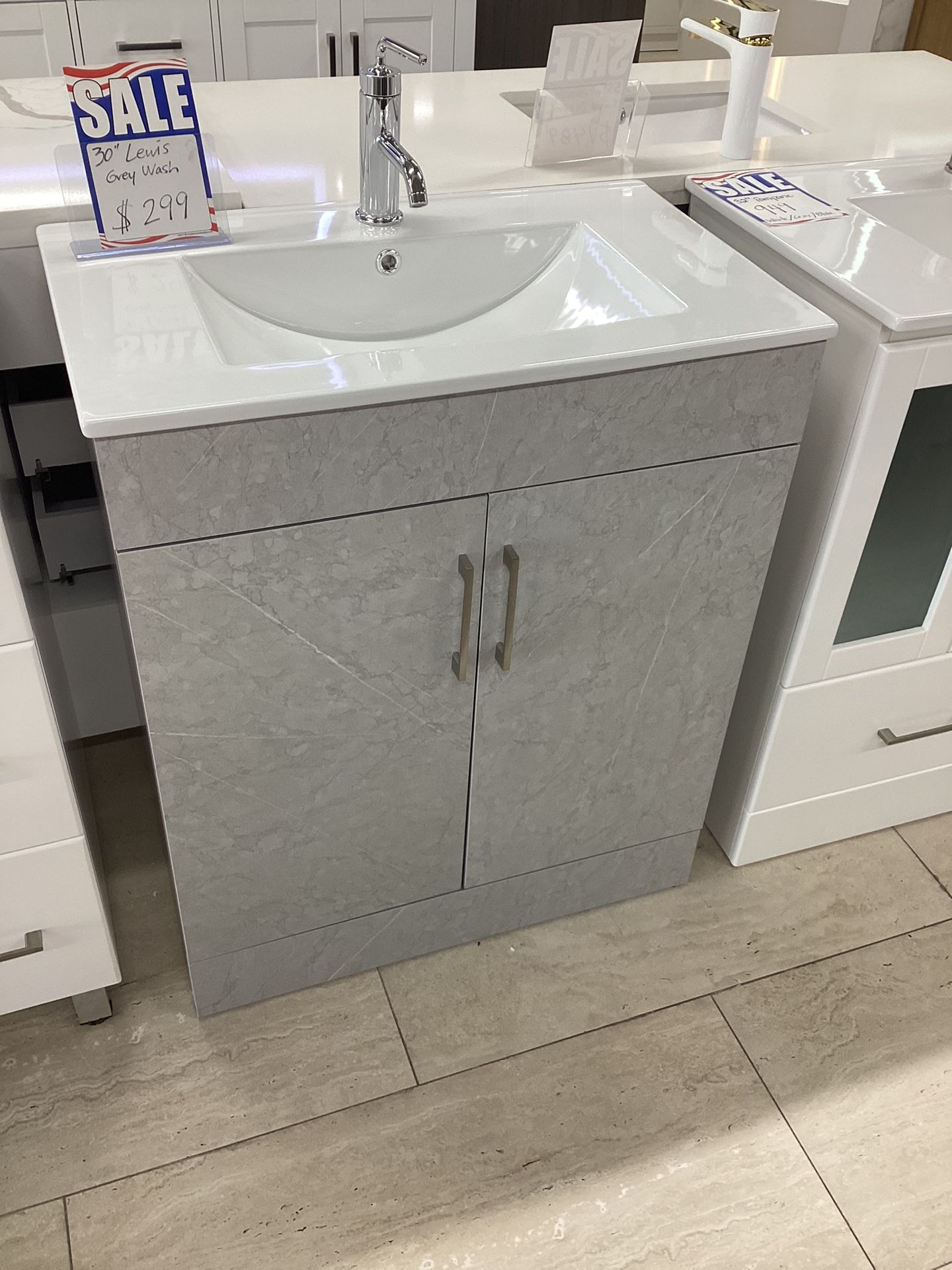 Brand New 30” Vanity Cabinet Grey Ceramic Top,All Products : American Fashion Style Bags On Sale
