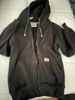 Black Zip-Up Hoodie with Front Pockets
