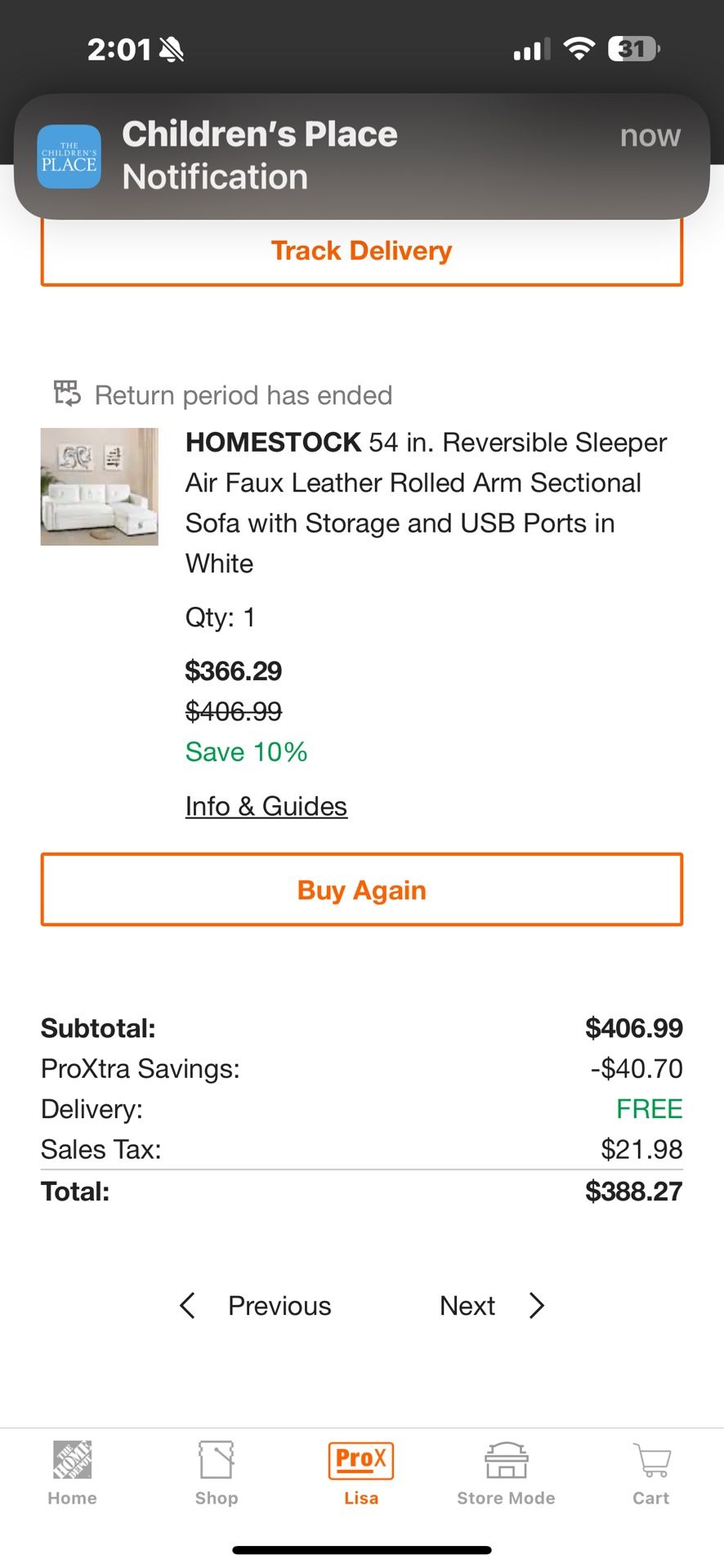 HOMESTOCK 54 in. Reversible Sleeper Air Faux Leather Rolled Arm Sectional Sofa with Storage and USB Ports in White
