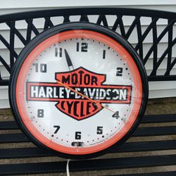 Harvey Davidson 1991 Dealership Clock,(neon)light