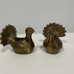Brass Peacock Taper Candle Holders 