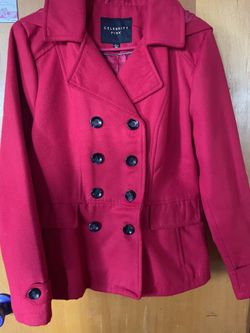 Red Wool Peacoat
