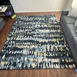 Area Rug - Blue/White/Yellow/Gray