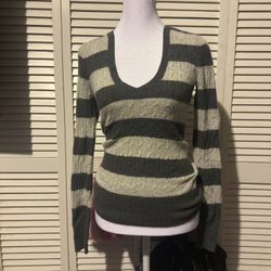 Women’s Striped V-Neck Sweater - Size S (2-4)
