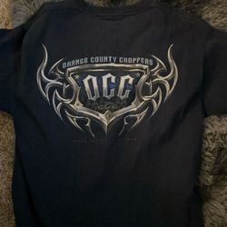 Vintage Orance County Choppers OCC Shirt Mens L Navy Blue