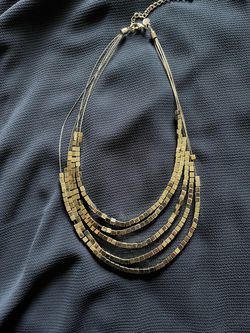 Metallic-Tone Multi-Strand Cube Bead Necklace it’s from express
