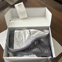 Jordan 5 wolf grey size 9