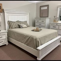 🍄 Kanwyn King Panel Bed | 4 Pieces  Bedroom Set |  Nightstand | Dresser | Mirror| 💸 Best Price⚡️Other Home, Garden Furniture | Patio Furniture