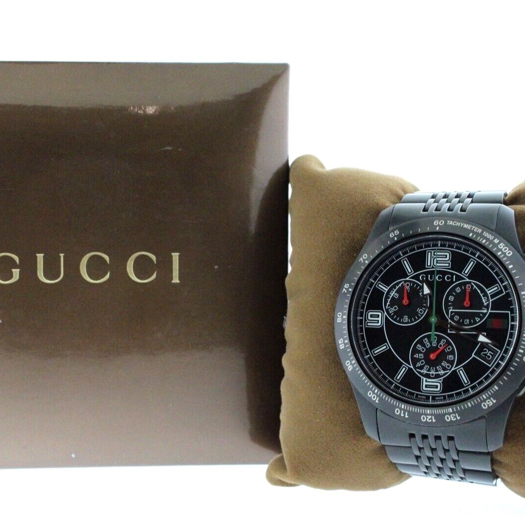 Gucci G-TIMELESS Stainless Steel Black Dial Quartz Mens Watch