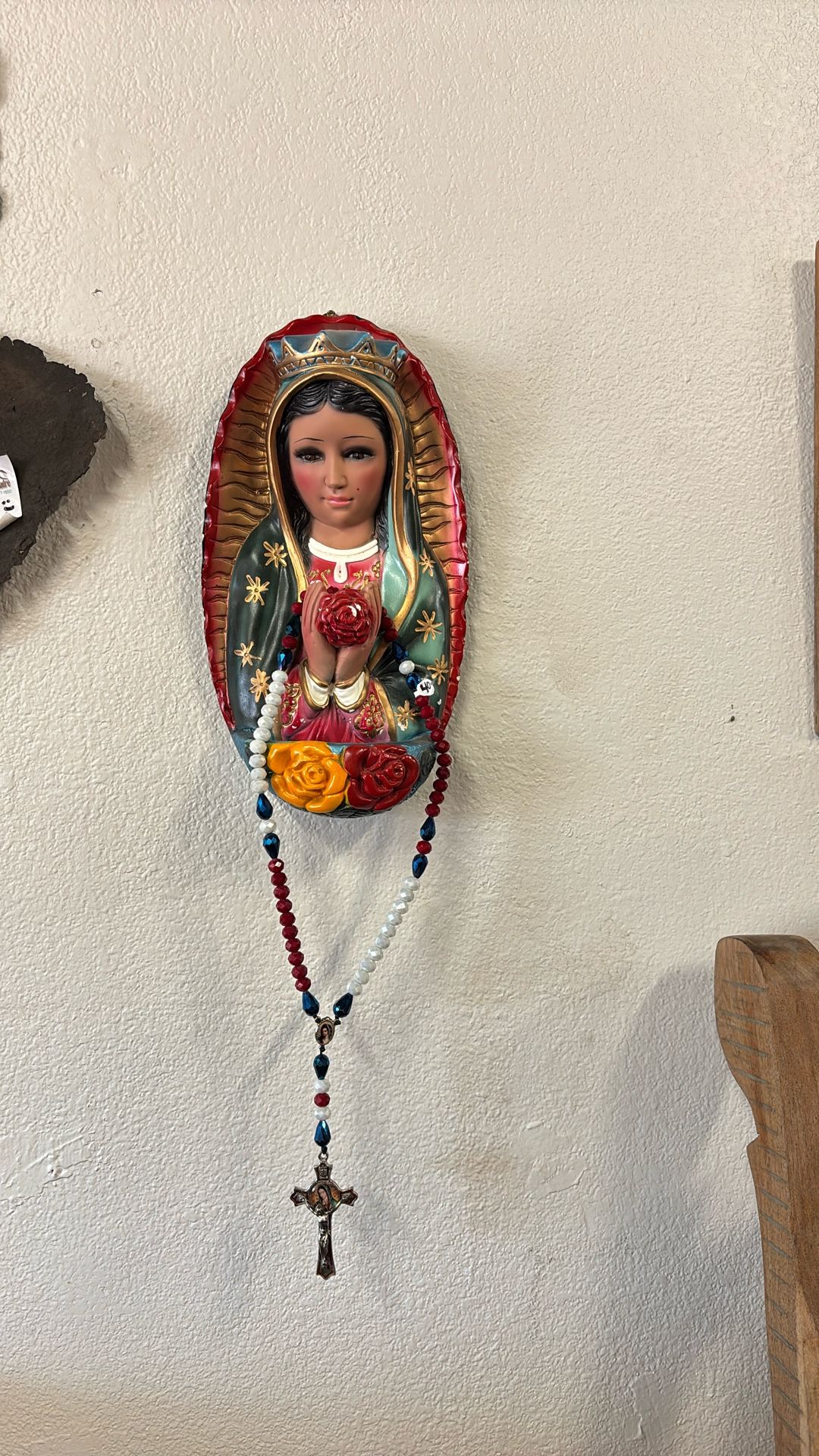 Virgen De Guadalupe Y Rosario De Cristal