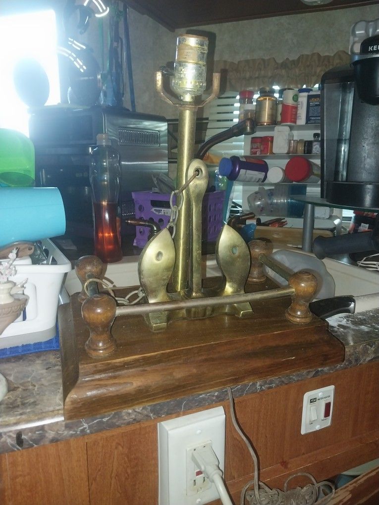 Vintage Brass Anchor Lamp