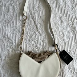 White leather and suede bag