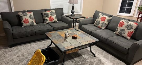 Two (2) matching 7 foot long luxury couches