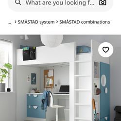 Twin Loft Bed With Desk/closet 