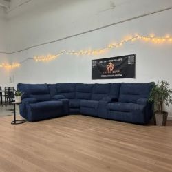 Blue Ashley Furniture Electric Reclining Sectional, Free Delivery