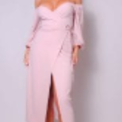 Pink wrap midi dress with split- Size Medium -Pickup Only