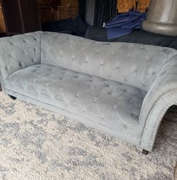 Kari Velvet Sofa — Gray Modern and Elegant