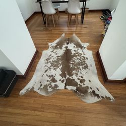 Cowhide Rug Brown & White Natural Style Western Decor