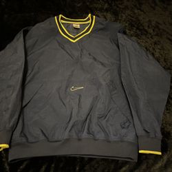 Mens Large Vintage 90s Nike Center Swoosh Michigan Colorway Windbreaker Jacket