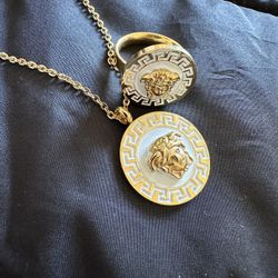 Necklace and a ring.