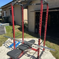 Squat Rack And Adjustable Weight Bench