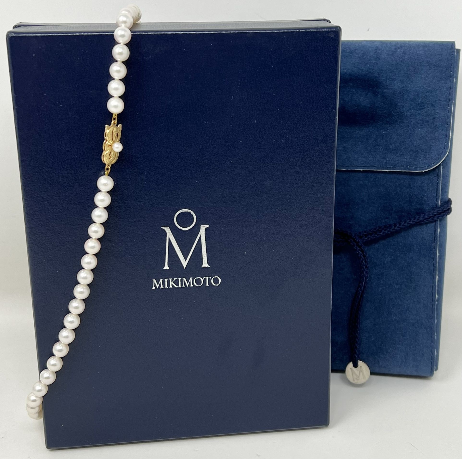Mikimoto 18" Akoya Cultured Pearl Strand Necklace w/18K Yellow Gold Clasp