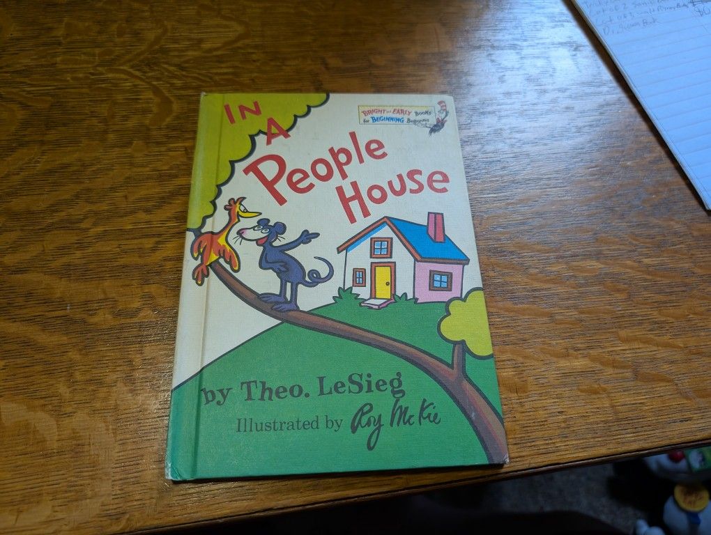 Vintage Bright & Early 1972 In A People House Dr Seuss Children’s Book