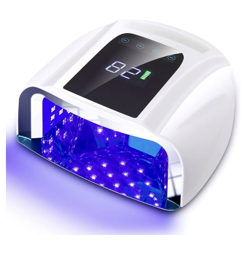 White 96W Rechargeable UV LED Nail lamp, Cordless  Nail Dryer