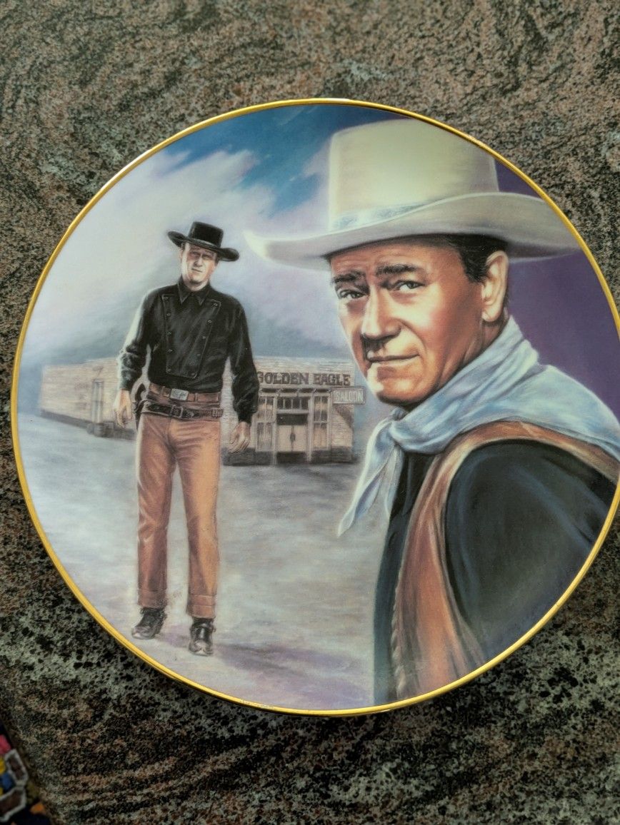 Showdown With Laredo Angel & The Badman John Wayne Quirt Evans Collector Plate