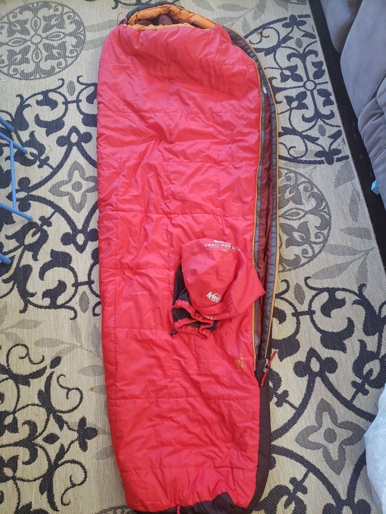 REI sleeping bag .